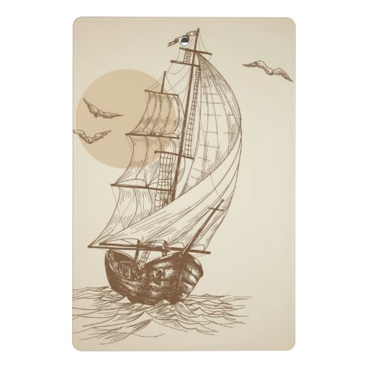 zeilboot mini klembord (Achterkant)