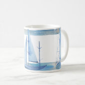 Zeilboot mok: Waterverf Koffiemok (Voorkant rechts)