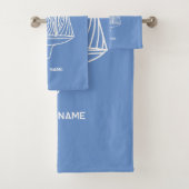 Zeilboot naam nautisch bad handdoek (Insitu)