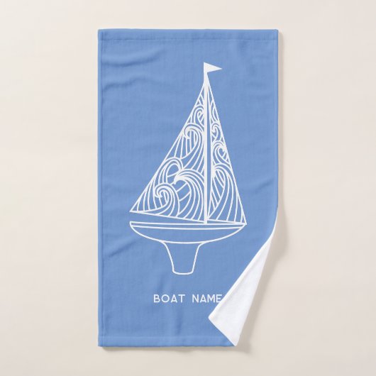 Zeilboot naam nautisch bad handdoek (Handdoek)