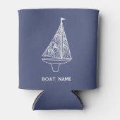 Zeilboot naam nautisch blikjeskoeler (Voorkant)