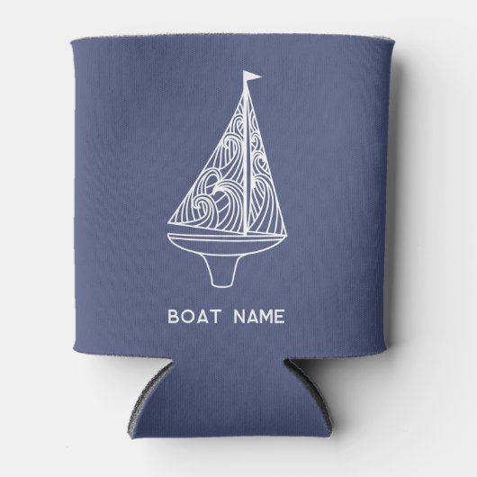 Zeilboot naam nautisch blikjeskoeler (Voorkant)