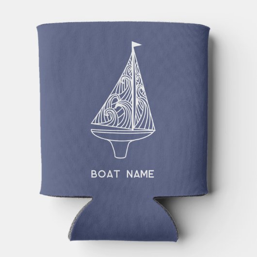 Zeilboot naam nautisch blikjeskoeler (Achterkant)