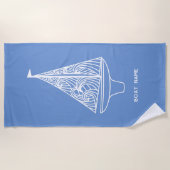 Zeilboot naam nautisch strandlaken (Voorkant)