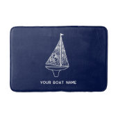 Zeilboot Naam Nautische Marine Blauw Badmat (Voorkant)