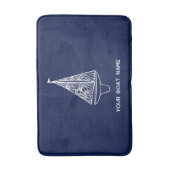 Zeilboot Naam Nautische Marine Blauw Badmat (Voorkant Verticaal)