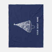 Zeilboot Naam Nautische Marine Blauw Fleece Deken (Voorkant)