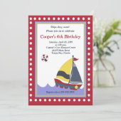 Zeilboot Nautical 5x7 Birthday Kaart (Staand voorkant)