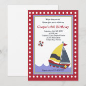 Zeilboot Nautical 5x7 Birthday Kaart (Voorkant / Achterkant)