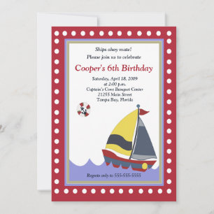 Zeilboot Nautical 5x7 Birthday Kaart