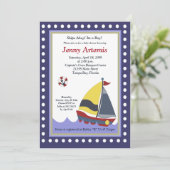 Zeilboot Nautical Baby shower 5x7 Kaart (Staand voorkant)