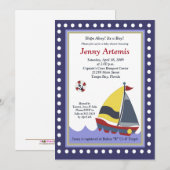 Zeilboot Nautical Baby shower 5x7 Kaart (Voorkant / Achterkant)