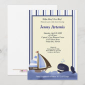 Zeilboot Nautical Baby shower 5x7 Kaart (Voorkant / Achterkant)