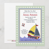 Zeilboot Nautical Baby shower 5x7 Kaart (Voorkant / Achterkant)