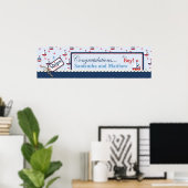 Zeilboot Nautical Baby shower Banner Poster (Thuiskantoor)