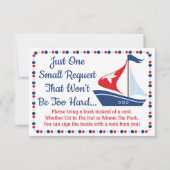 Zeilboot Nautical Baby shower brengt Kaart boeken  (Voorkant)