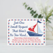 Zeilboot Nautical Baby shower brengt Kaart boeken  (Staand voorkant)