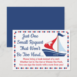 Zeilboot Nautical Baby shower brengt Kaart boeken