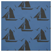 Zeilboot Nautical Blue Fabric Stof (Swatch)
