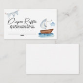 Zeilboot Nautical Boy Baby shower Luier Raffle Informatiekaartje (Voorkant / Achterkant)