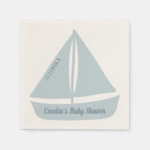Zeilboot Nautical Boy Baby shower Servet (Voorkant)
