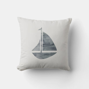 Zeilboot Nautical Grey Beach Decor Pillow Kussen