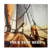 Zeilboot Nautical Maritime Ceramic Tegel Tegeltje (Voorkant)