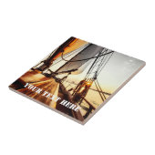 Zeilboot Nautical Maritime Ceramic Tegel Tegeltje (Zijkant)