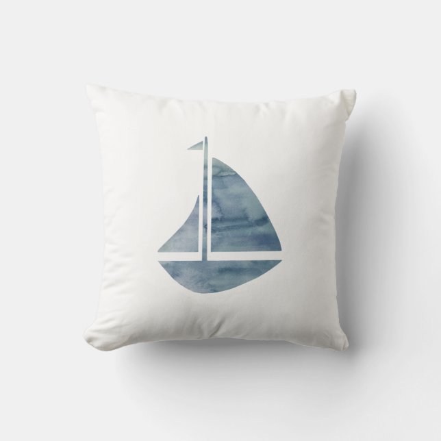 Zeilboot Nautical Pillow Kussen (Voorkant)