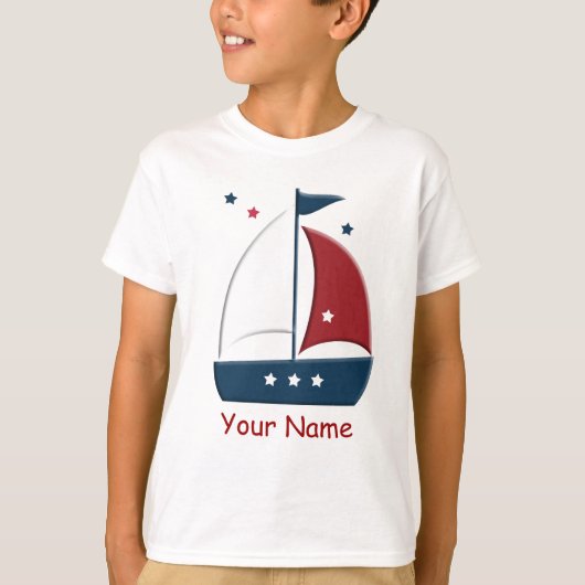 Zeilboot Nautical Sailor Custom T shirt (Voorkant)