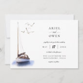 Zeilboot Nautical Theme Weddenschap Kaart (Voorkant)