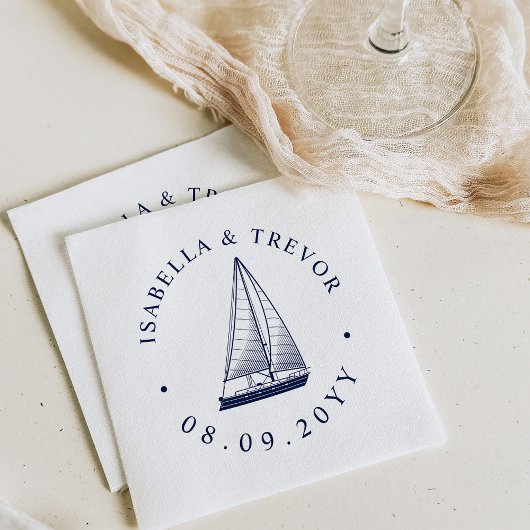  zeilboot | Nautical Wedding Napkins Servet