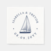  zeilboot | Nautical Wedding Napkins Servet (Voorkant)