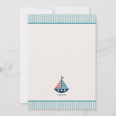 Zeilboot Nautisch Baby shower Uitnodiging (Achterkant)