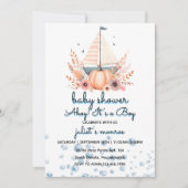 zeilboot Nautisch Baby shower zwangerschap Kaart (Voorkant)