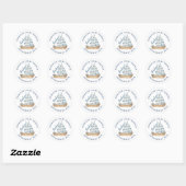Zeilboot Nautisch Babyfeest Ronde Sticker (Vel)