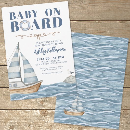 Zeilboot Nautisch Babyfeestje Kaart