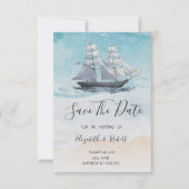 Zeilboot Nautisch Bewaar De Datum Save The Date (Voorkant)
