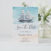 Zeilboot Nautisch Bewaar De Datum Save The Date (Staand voorkant)