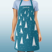 Zeilboot nautisch gepersonaliseerd schort