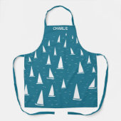 Zeilboot nautisch gepersonaliseerd schort (Voorkant)