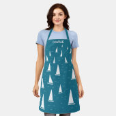 Zeilboot nautisch gepersonaliseerd schort (Gedragen)