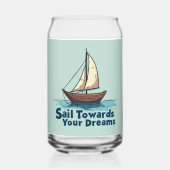 Zeilboot Nautisch Inspirerend Quote Blikvorm Glas (Achterkant)