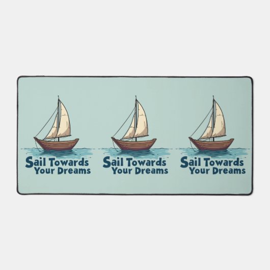Zeilboot Nautisch Inspirerend Quote Bureaumat (Voorkant)
