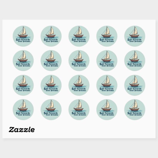  Zeilboot Nautisch Inspirerend Quote Ronde Sticker (Vel)