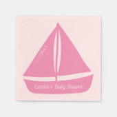 Zeilboot Nautisch Meisje Baby shower Servet (Voorkant)