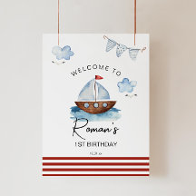Zeilboot Nautische Jongen Welkomstbord