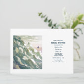 Zeilboot Nautische Oceaan Kunst Bruiloft Vrijgezel Kaart (Staand voorkant)