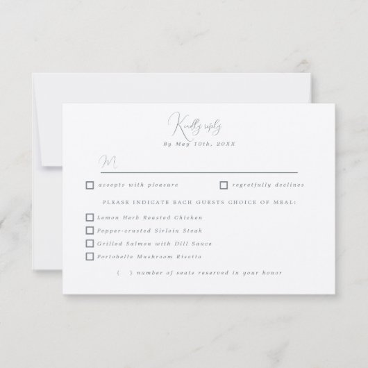 Zeilboot nautische RSVP maaltijd keuzes (Voorkant)