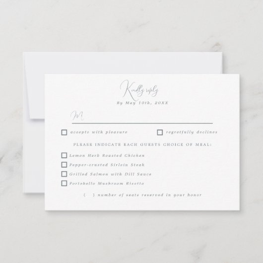 Zeilboot nautische RSVP maaltijd keuzes Kaartje (Voorkant)